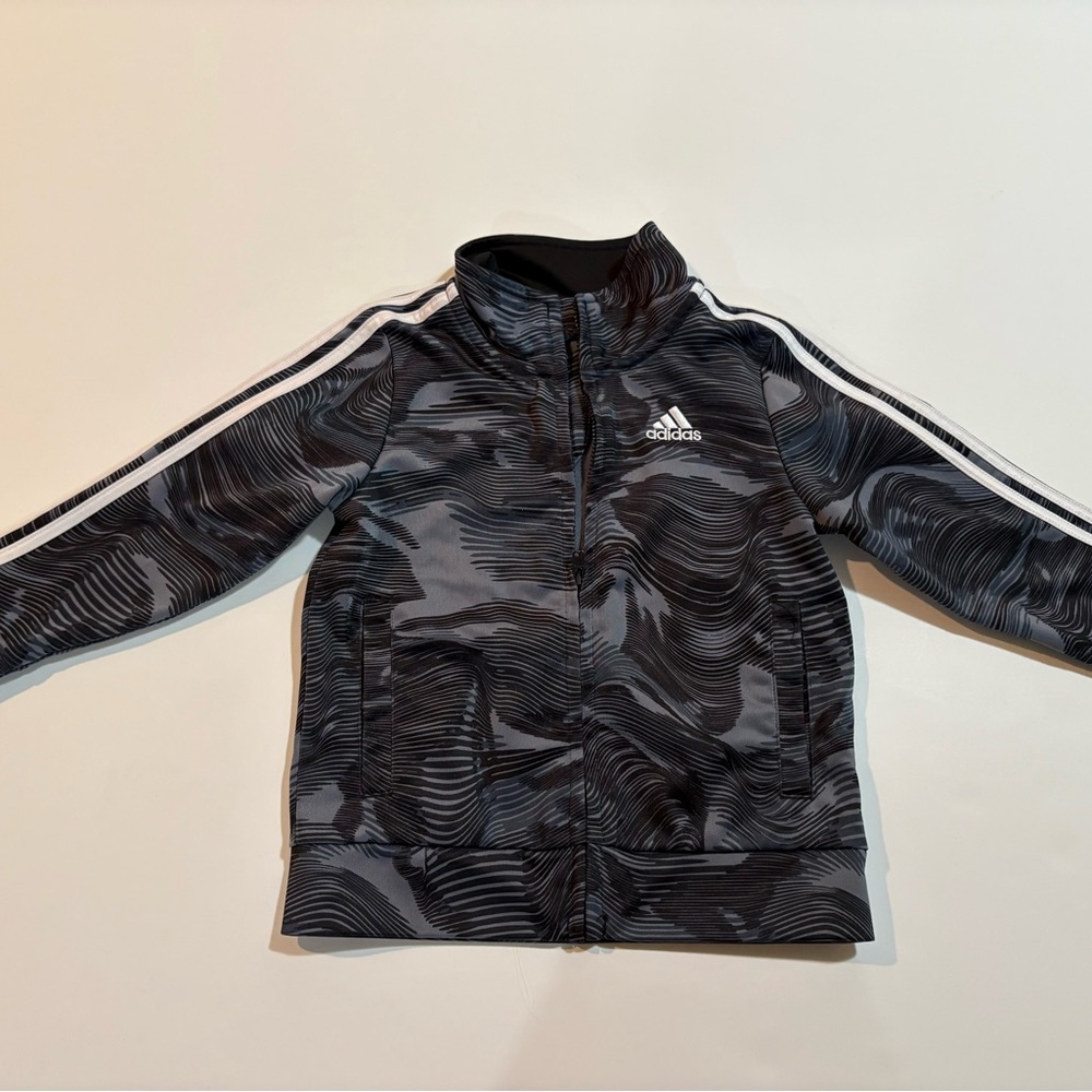 Adidas Kids Black & Gray Camo Track Jacket |Size 24 months
